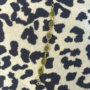 Elegant Gold Filled Jade Stoned Bracelet